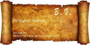 Brtyka Veron névjegykártya
